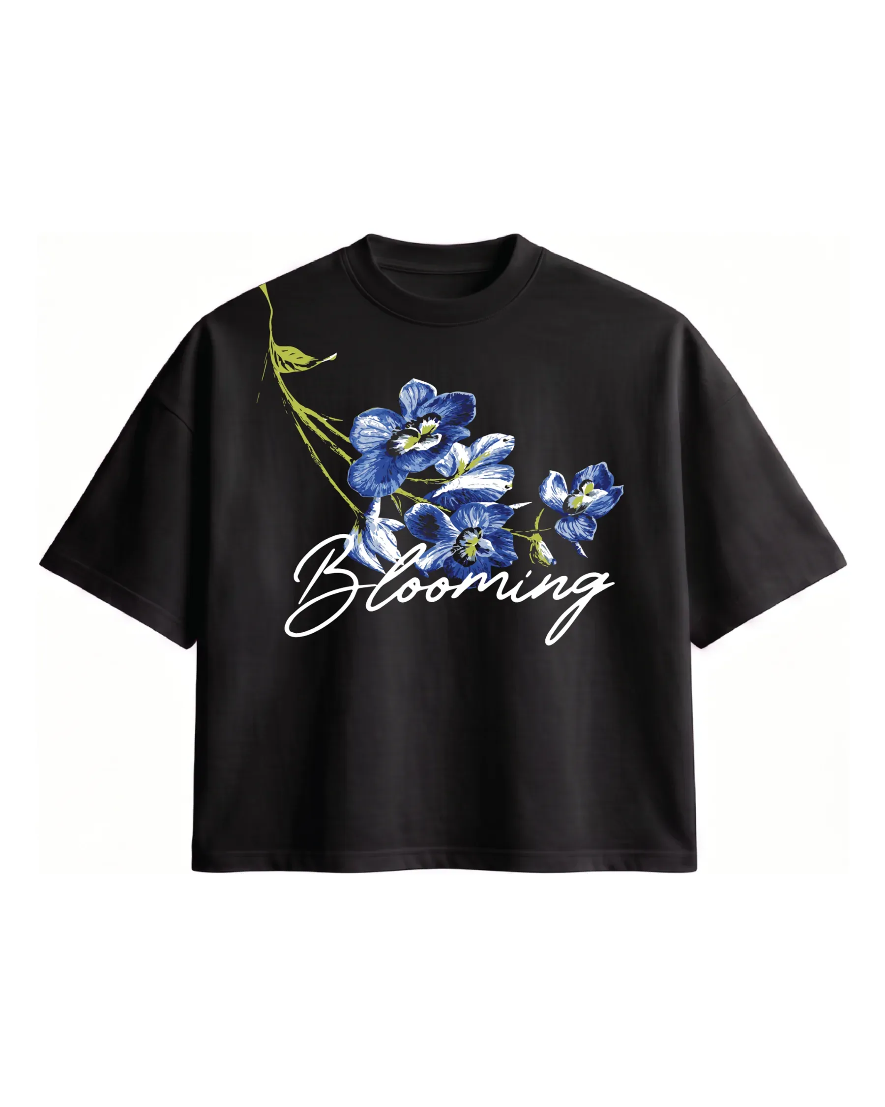 Blooming Oversized Tee – blacks