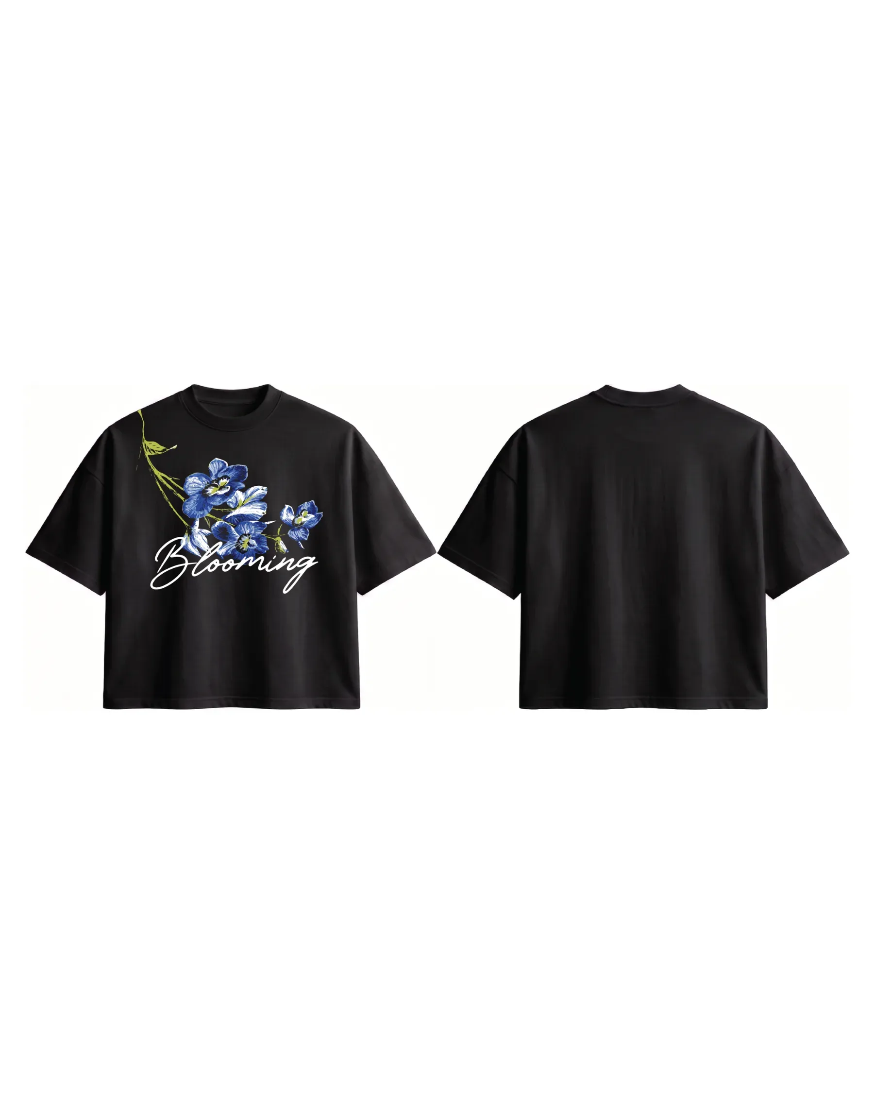 Blooming Oversized Tee – blacks