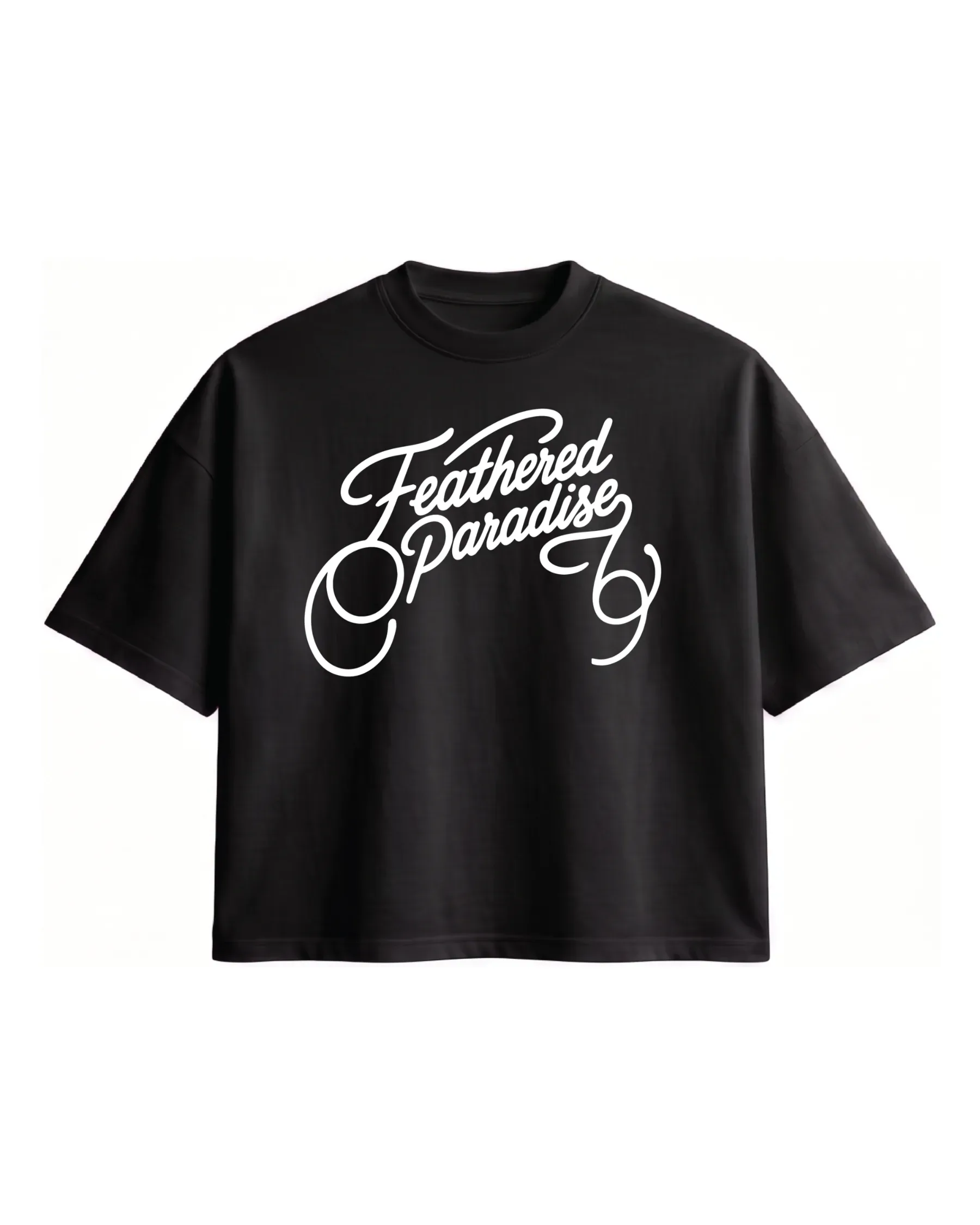 Feathered Paradise Oversized Tee – blacks
