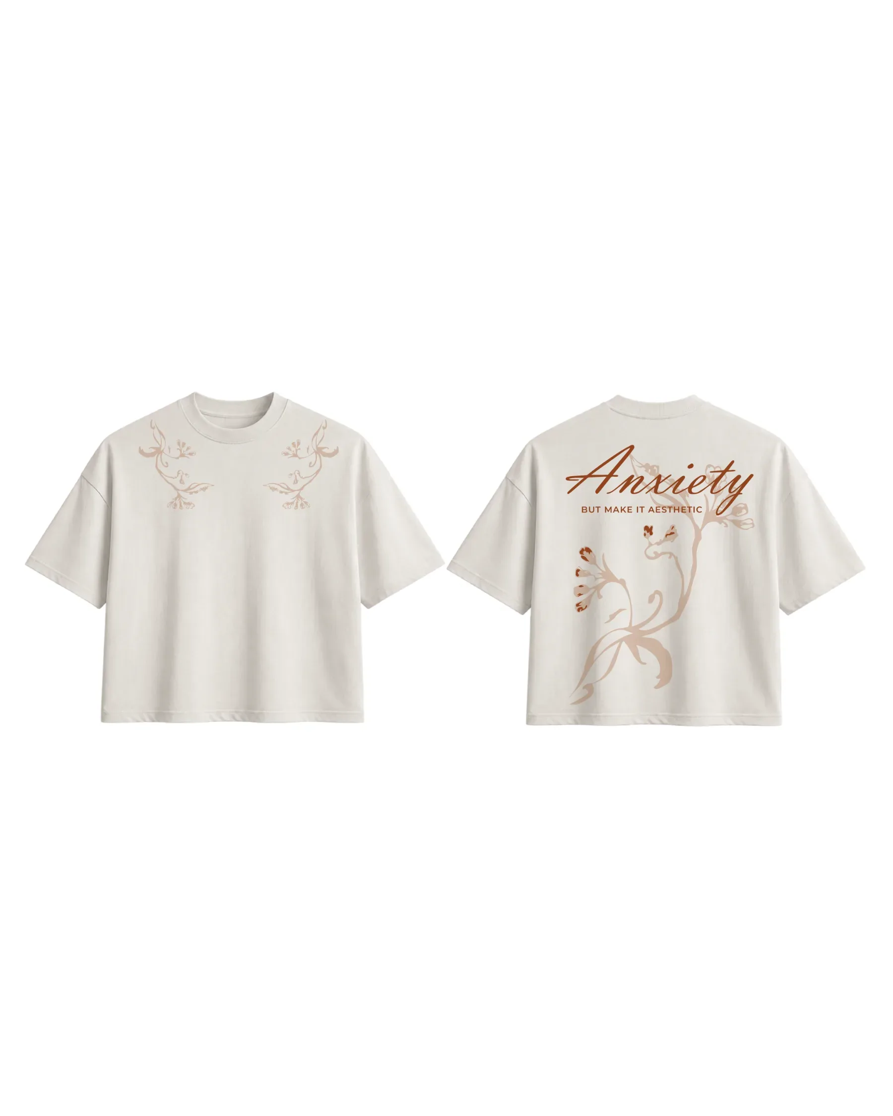 Anxiety But Make It Aesthetic Oversized Tee – neutrals